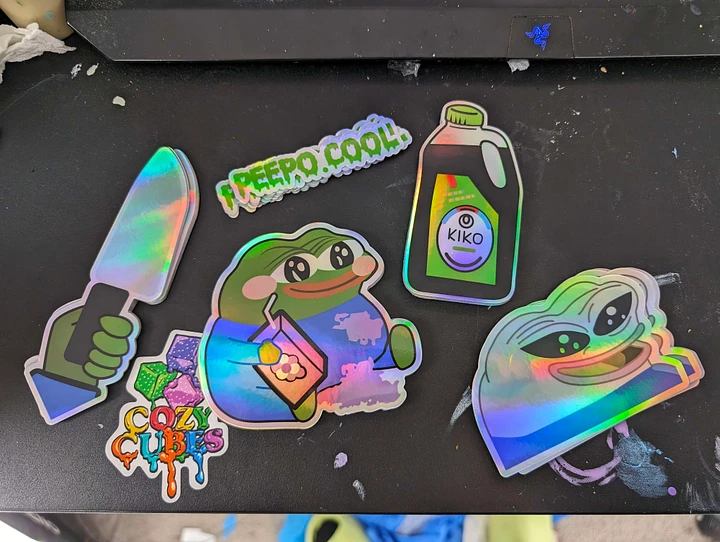 HOLOGRAPHIC PEPE STICKERS PACK product image (1)