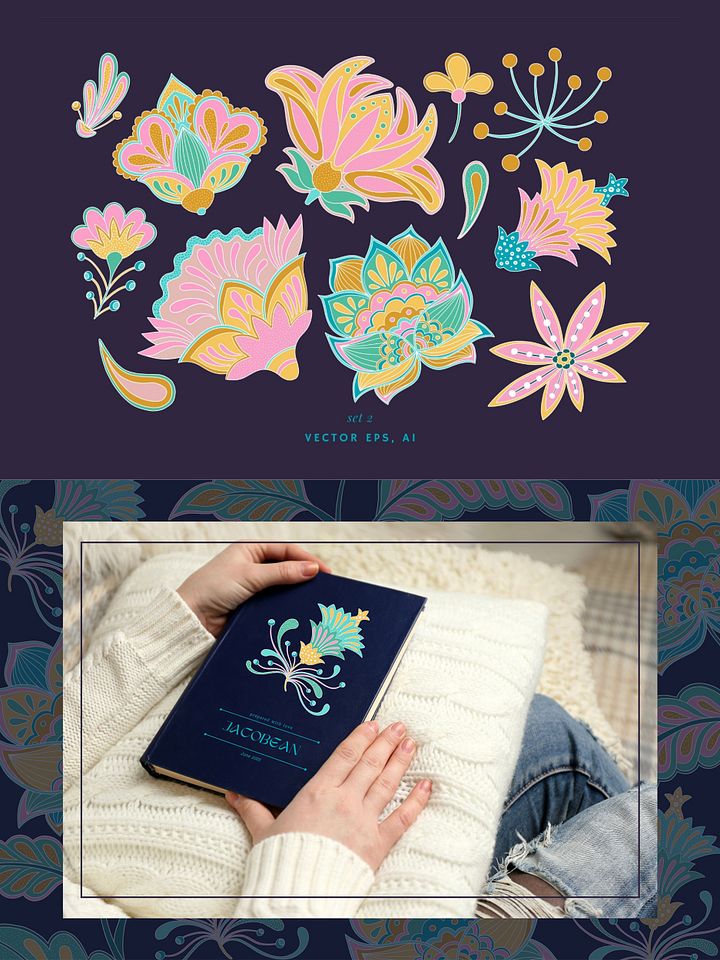 Jacobean Folk Vector Elements Set product image (2)