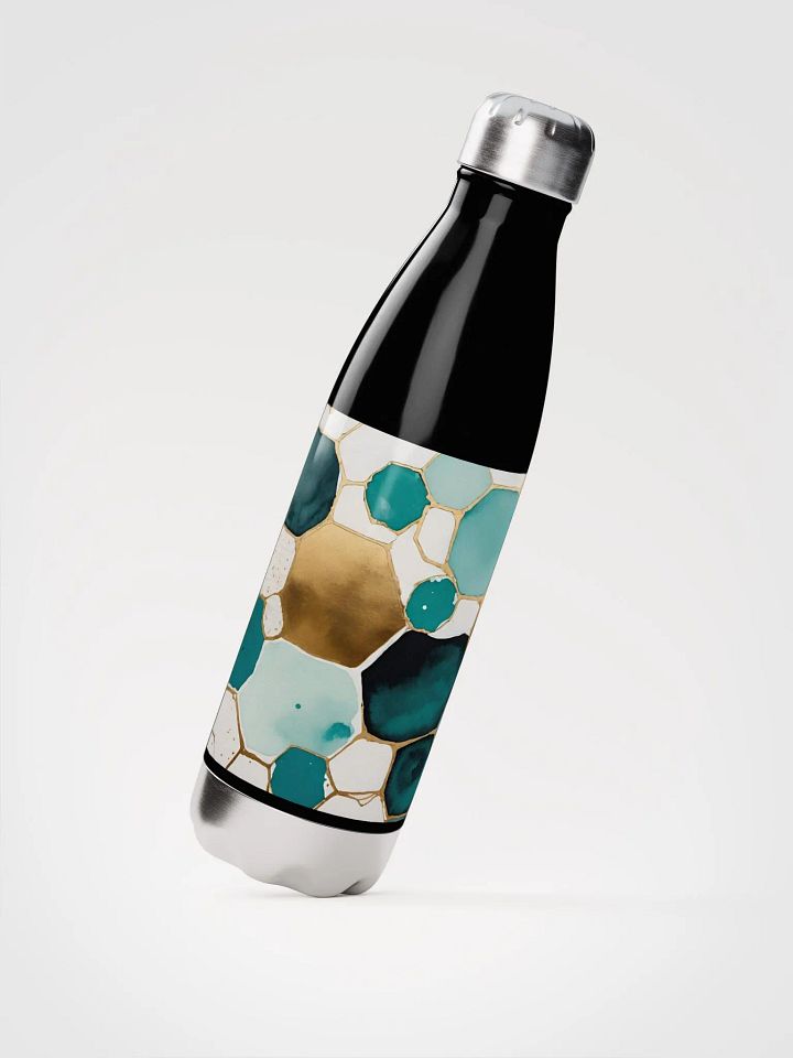Teal Honeycomb Grunge Aesthetic Water Bottle product image (3)