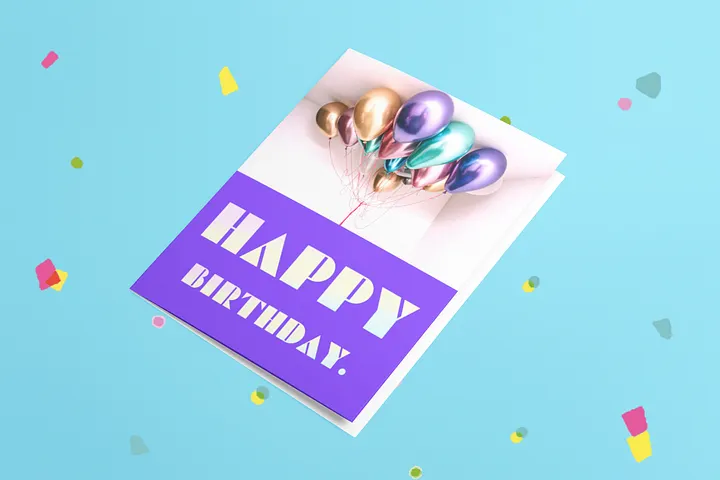 “Chrome balloons” card product image (2)