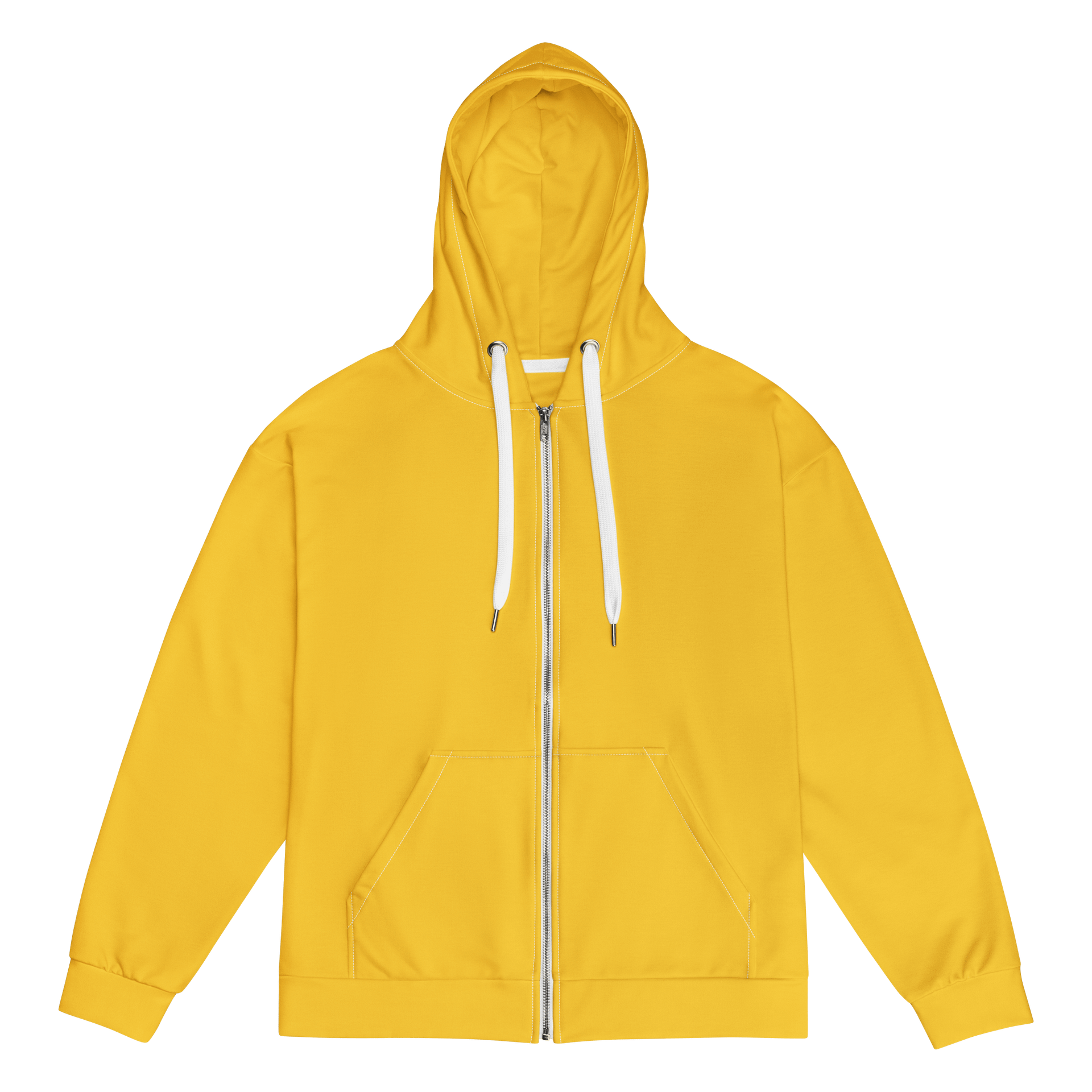 Mustard Yellow Solid Color Eco Friendly Unisex Zip Hoodie product image (1)