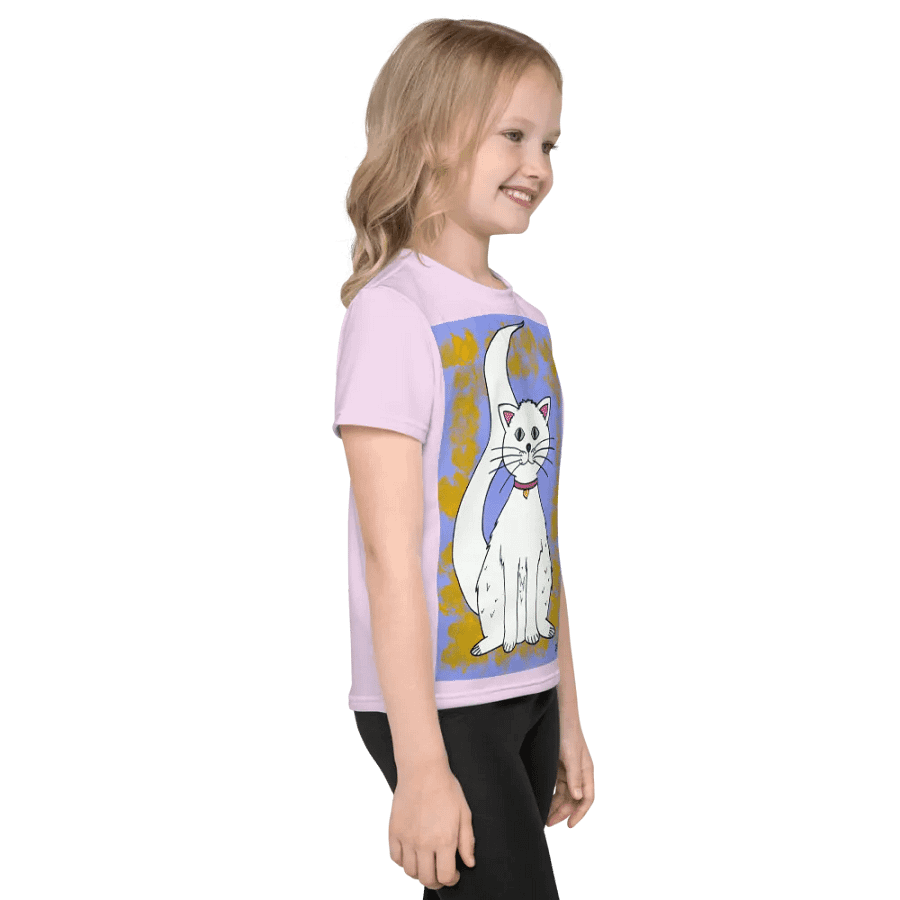 Cat (art by Dina R.) acrylic painting picture - Kids Crew Neck T-Shirt product image (4)