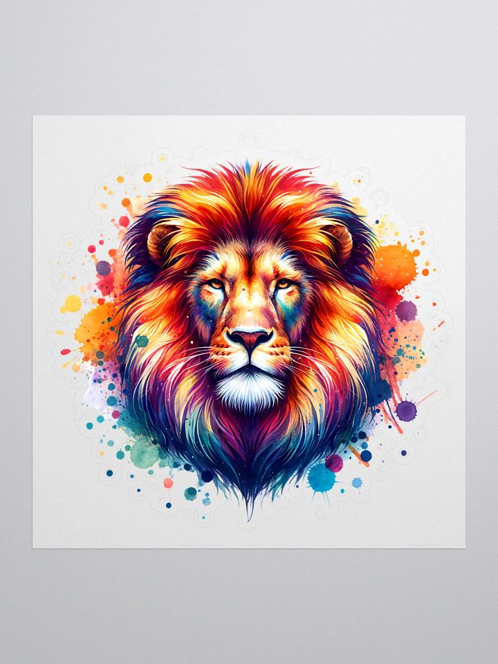Watercolor Lion Kiss Cut Sticker product image (1)