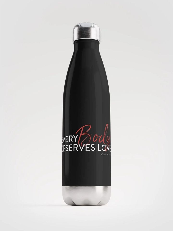 Every Body Deserves Love | black water bottle product image (1)