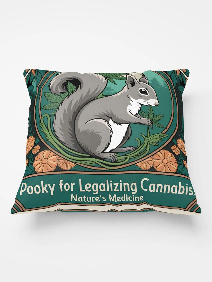 Comfy Pillow: Pooky for Legalizing Cannabis, Nature's Medicine, flowers, leaves, romantic style product image (1)