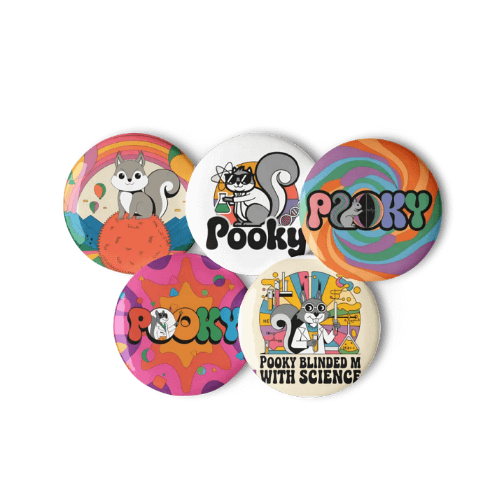 Original Pooky Artwork Buttons: Set of Five -L product image (3)