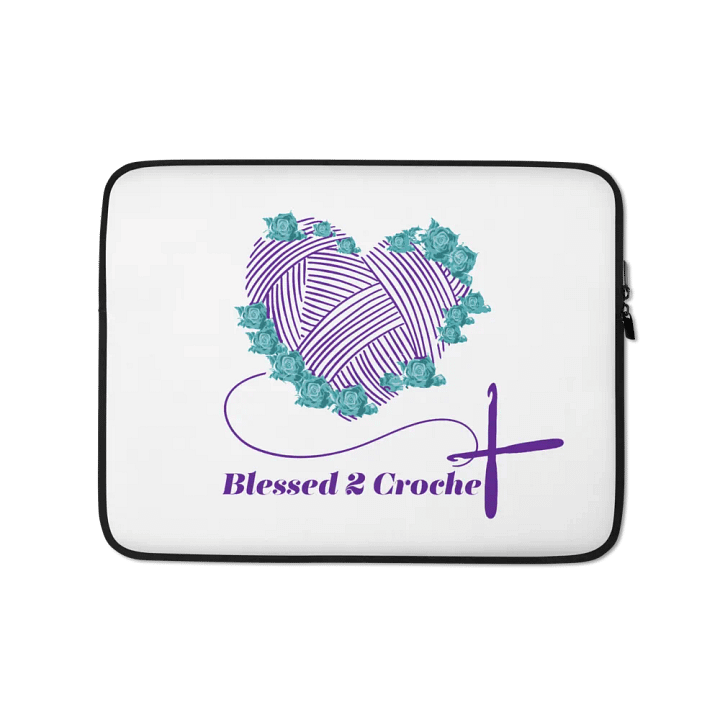 Blessed2Crochet Logo Laptop Cover product image (1)