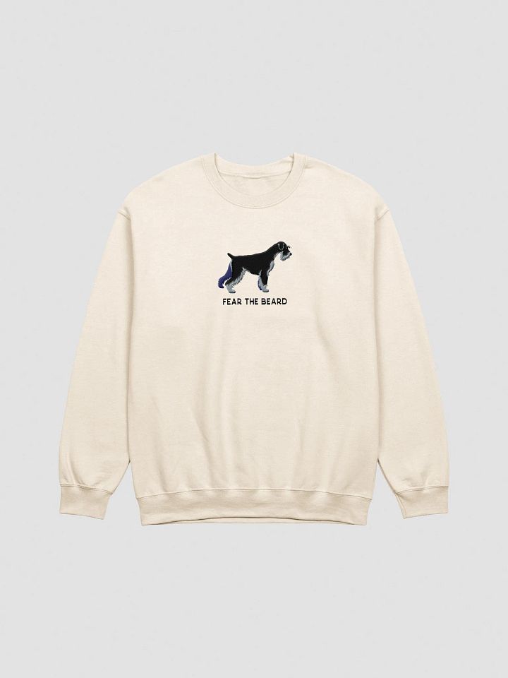 Fear the Beard Sweatshirt (Embroidered) of a Standard Schnauzer(Black & Silver) product image (13)