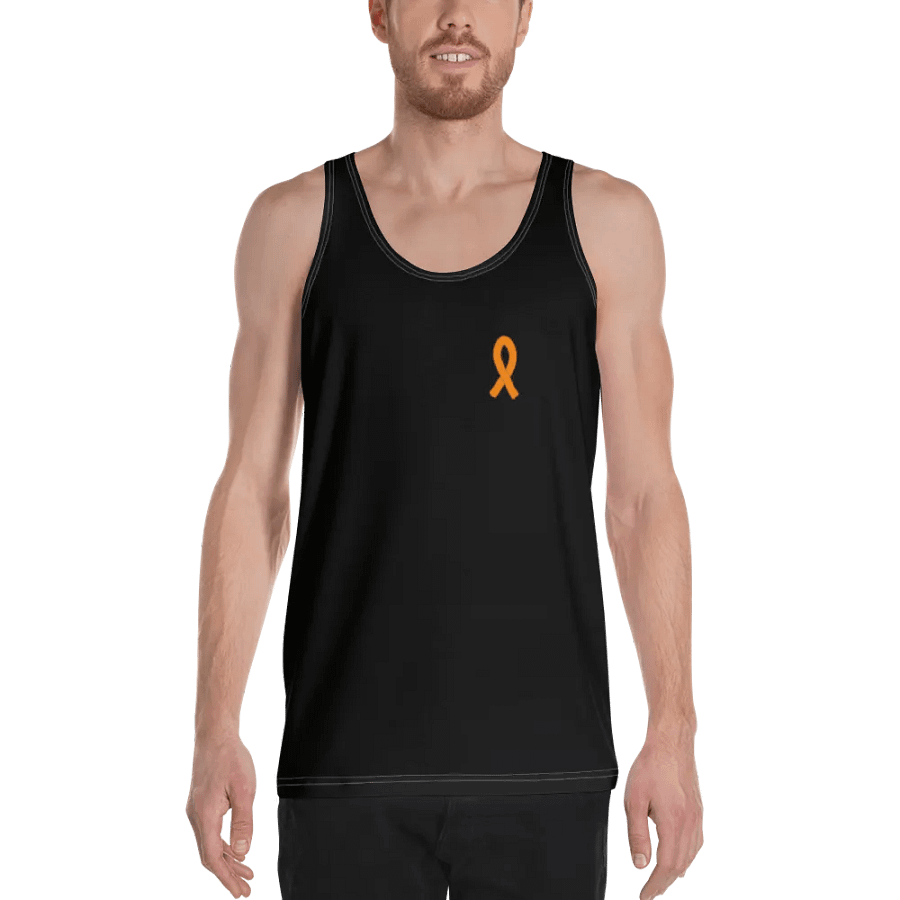 White HApex Gear White Logo Cancer Awareness Orange Ribbon. Black Tank Top product image (3)