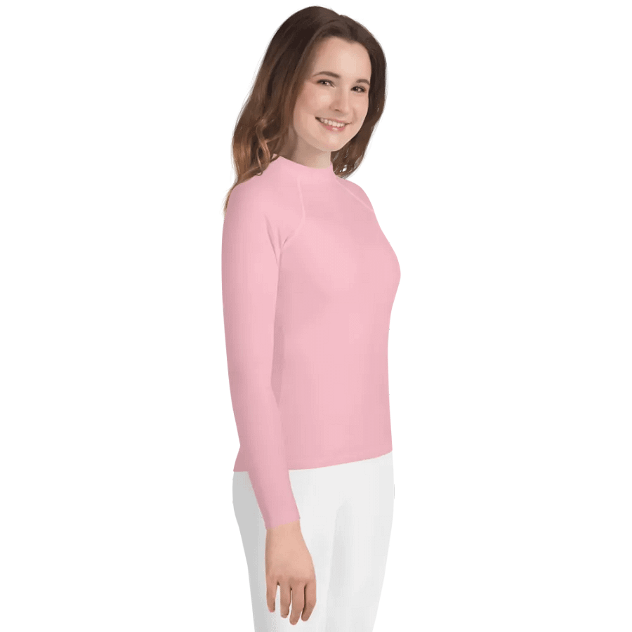 Youth Plain Color Pink Rash Guard product image (4)