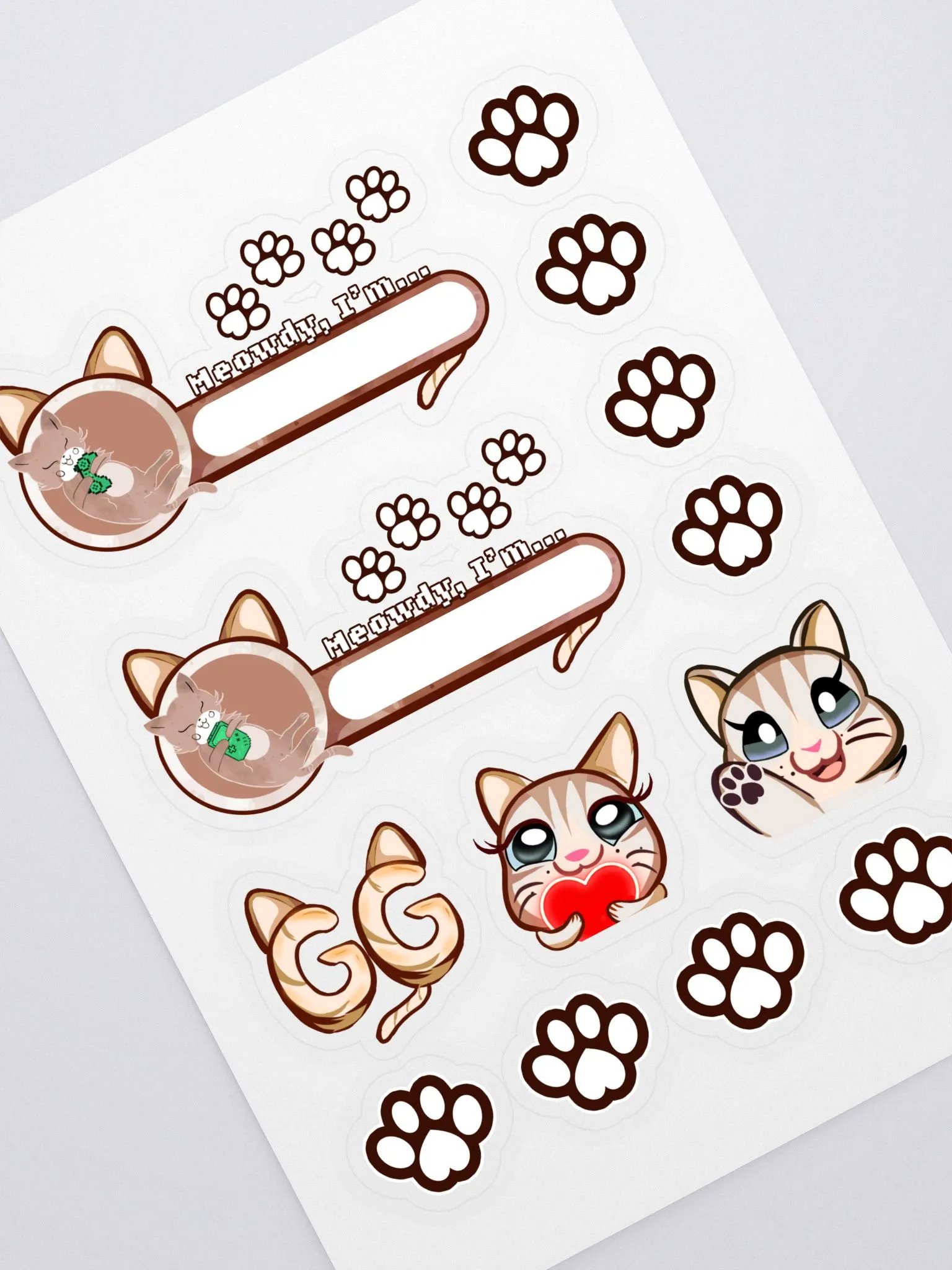 White Kitty Gaming Stickers product image (1)