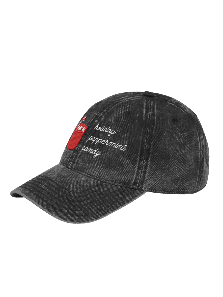 Holiday Peppermint Candy Embroidery Vintage Denim Hat product image (3)