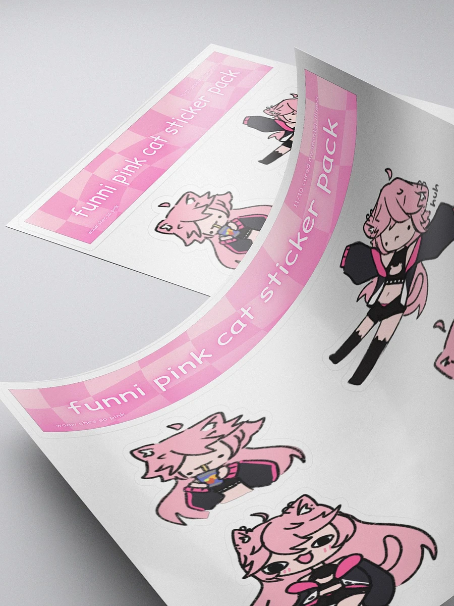 funni pink cat sticker pack | number 1 product image (4)