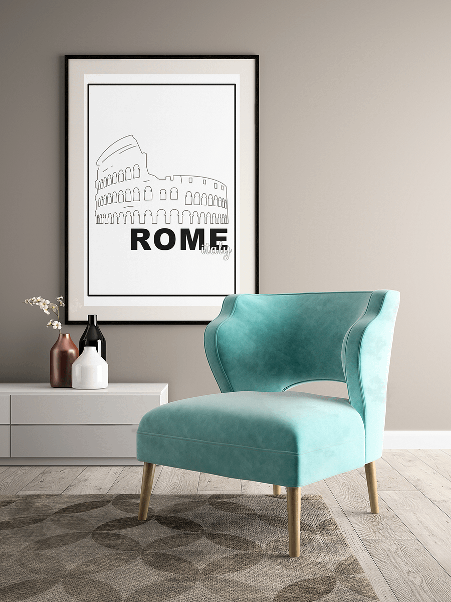 Colosseum Line Art Poster, Rome Italy Landmark Illustration, Minimalist Historic Ruins Drawing, Chic Italian Travel Wall Art Decor product image (4)