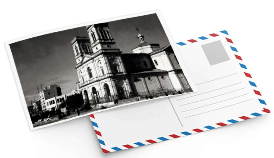 بطاقة بريدية لكنيسة الاتين في حلب منتصف القرن العشرين product image (1)