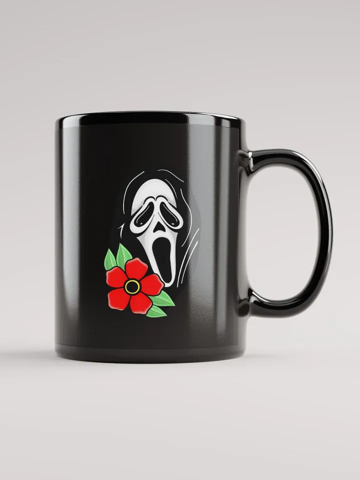 Floral Ghostie Black Glossy Mug product image (1)