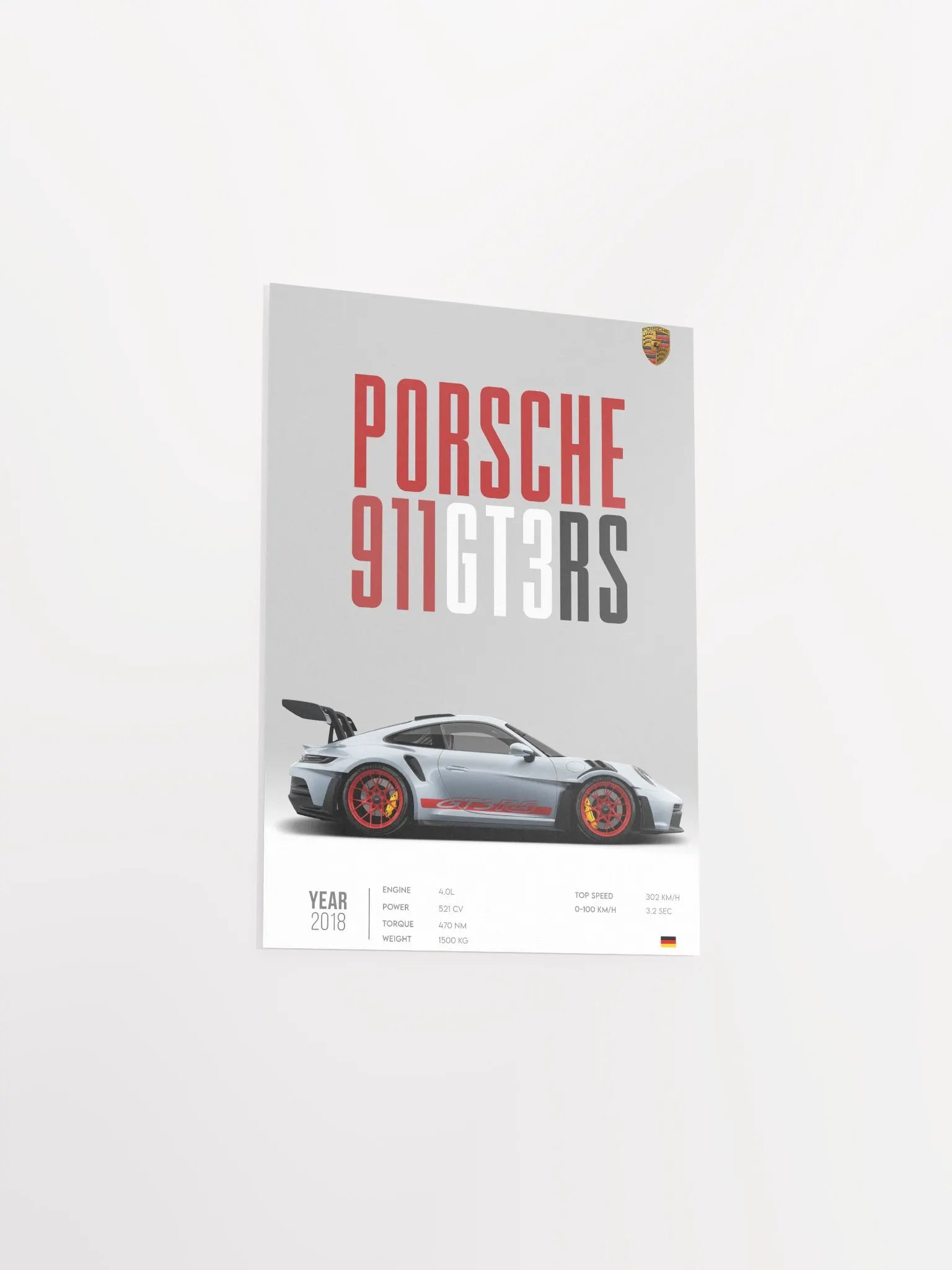 Porsche 911 GT3 RS Poster, Porsche 992 GT3 RS Print, Car Print, Car Wall Art, Car Poster, Boys Room Decor - Race Car Poster product image (11)