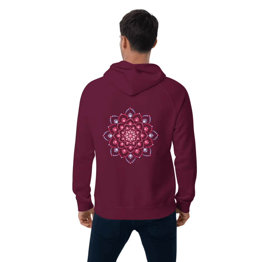 Purple and Pink Dot Mandala Unisex Eco Hoodie product image (6)