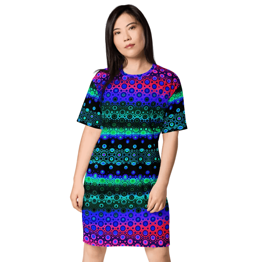 Abstract Multicoloured Pattern T Shirt Dress product image (3)