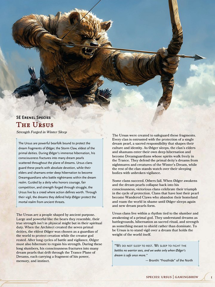 Ursus | 5E Species product image (2)