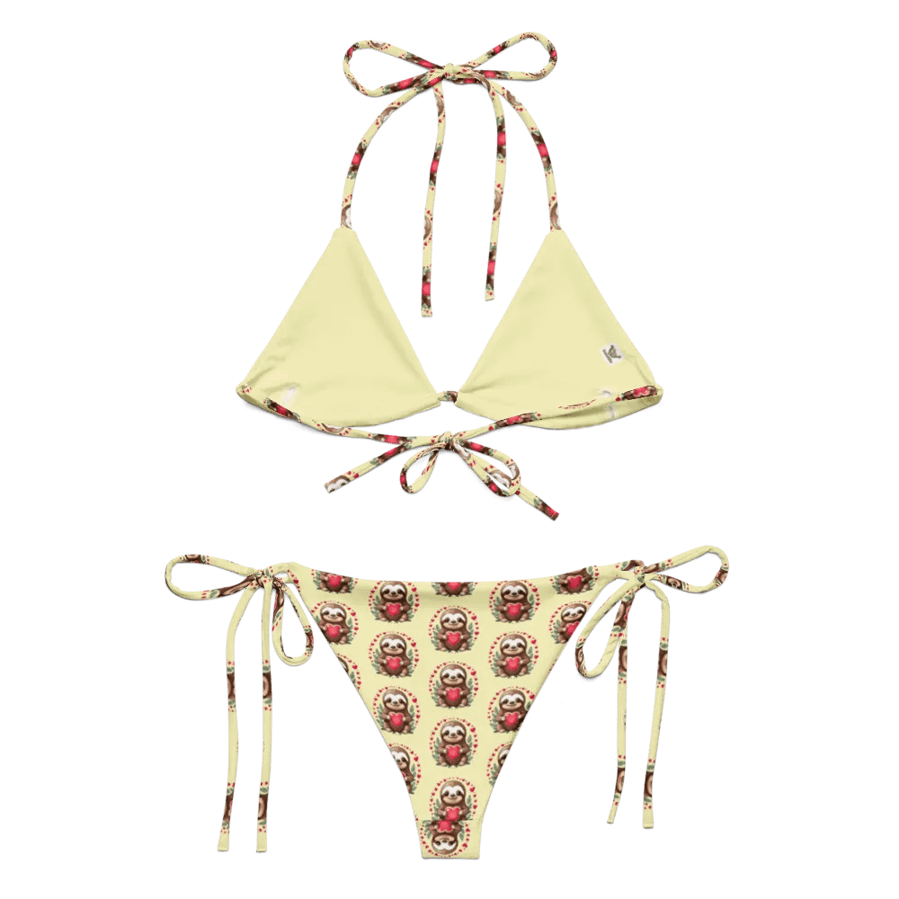 Lovely Sloth Heart Pattern Bikini Set product image (1)