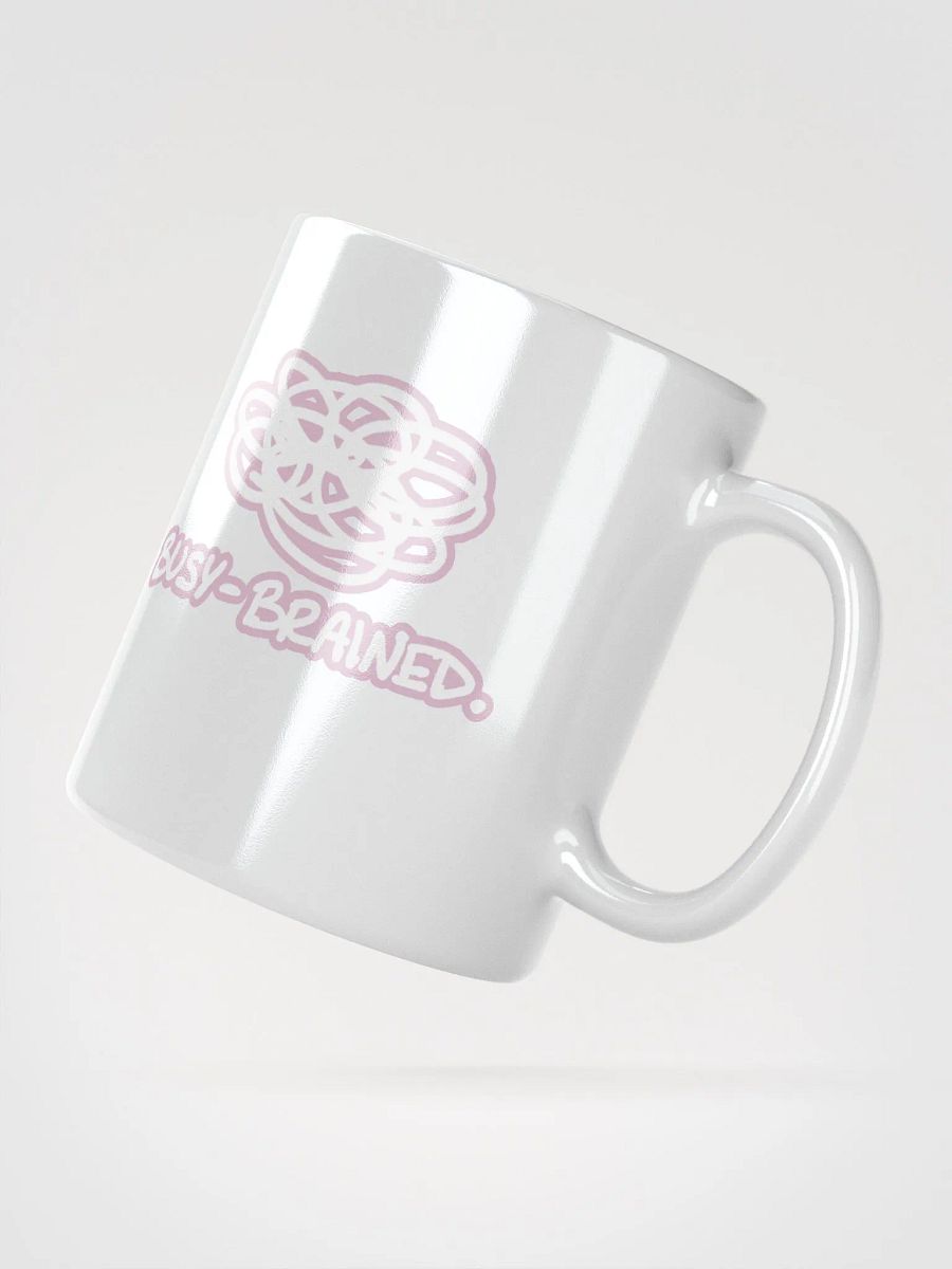 BUSY-BRAINED (lined design, #E1B9CE) glossy white mug product image (3)
