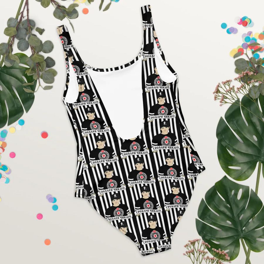 Grobari Čikago KK Partizan All-Over Print One-Piece Swimsuit product image (4)