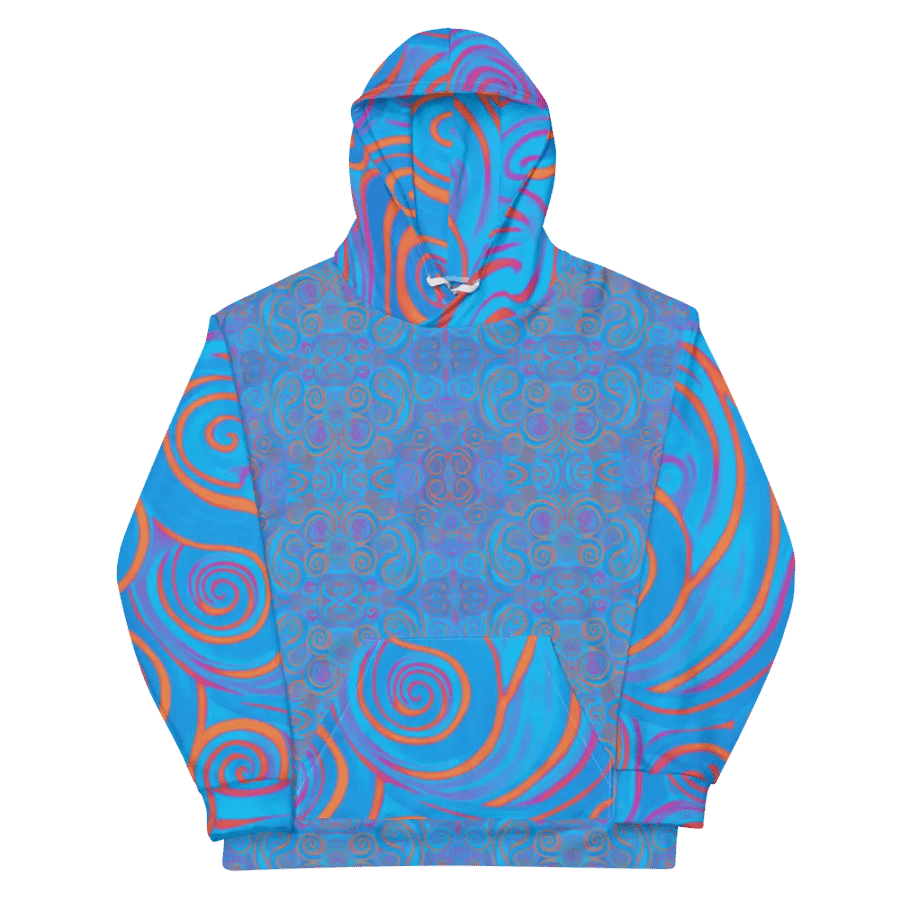 Funky Blue Dreams Liquid Tie-Dye Hoodie product image (7)
