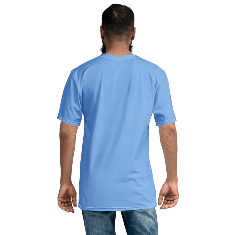 Plain Light Blue True Summer Men's Crewneck Polyester Heavyweight Premium T-Shirt by Treasure Pie product image (8)