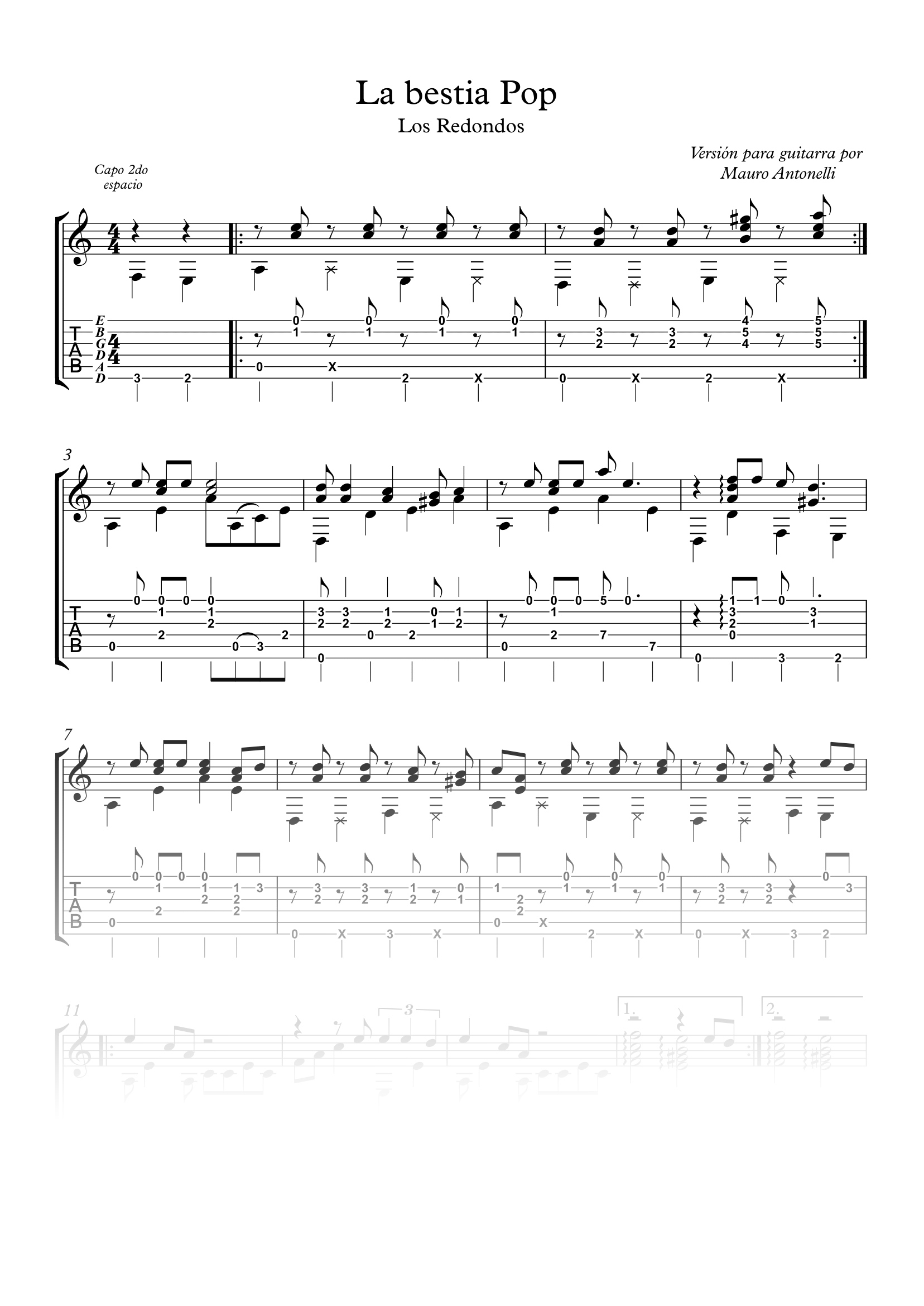 La Bestia Pop - Partitura + Tabs product image (1)