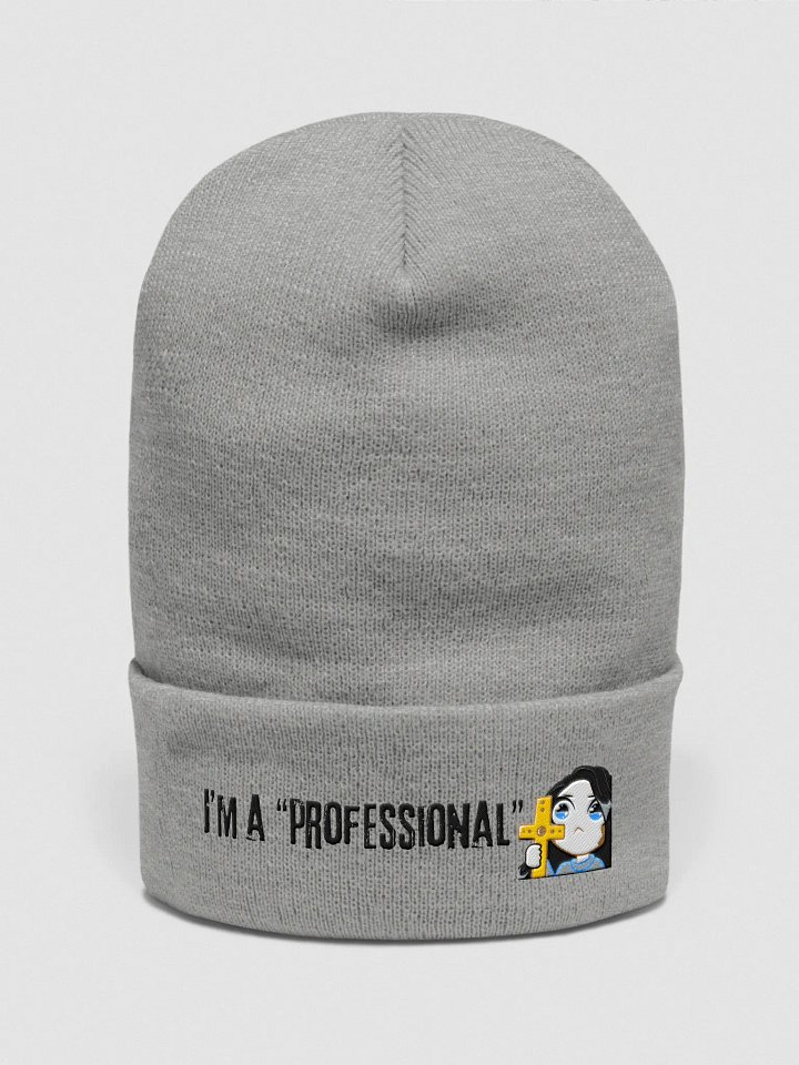 Professional Black Lettered Cuffed Beanie product image (2)