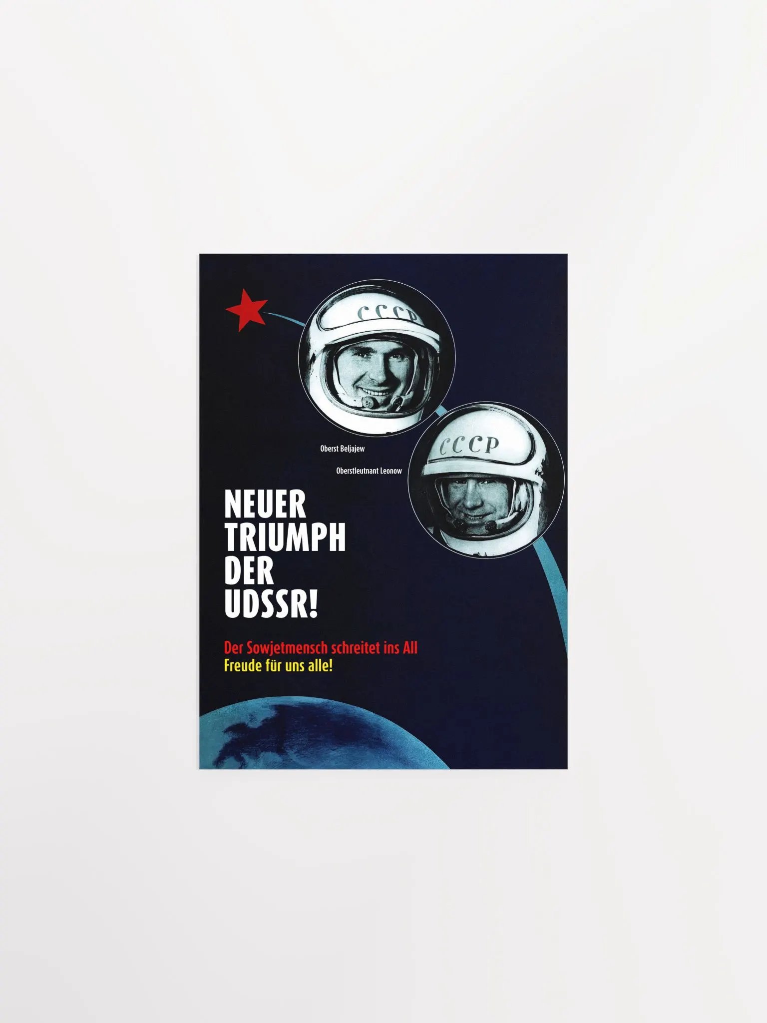 Neuer Triumph Der UDSSR!, GDR/USSR 1965 — Soviet vintage space art poster, soviet retro poster product image (6)
