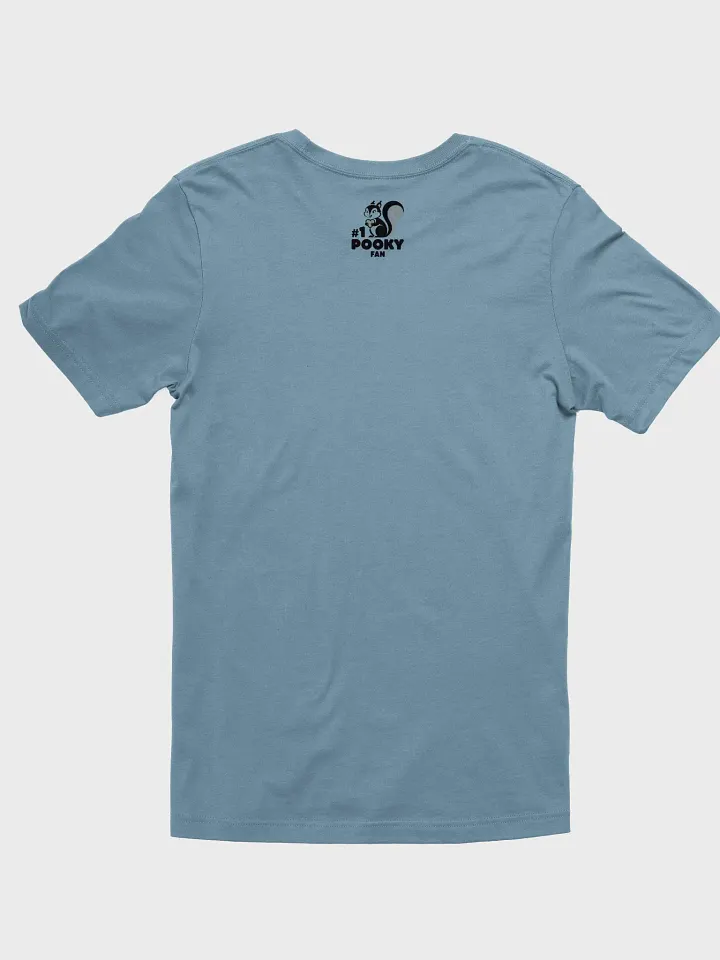 Pooky's #1 Fan T-Shirt, old school stensil art (eg Banksky), image on back of shirt by collar as well product image (2)