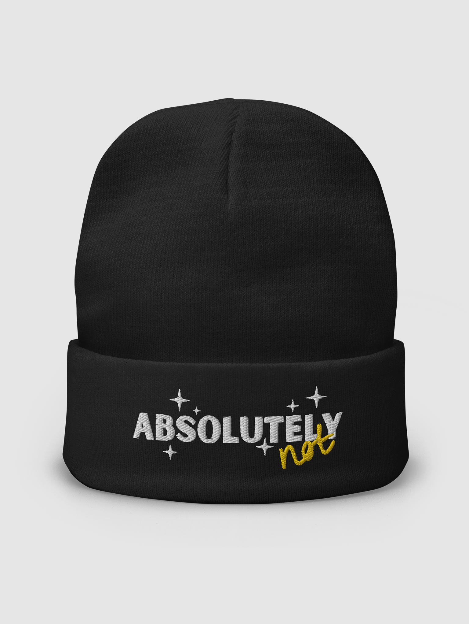 Absolutely Not Beanie [White Text] product image (1)