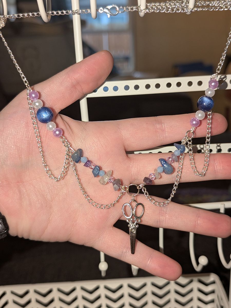 Crystal Necklace with Scissor Charm! product image (1)