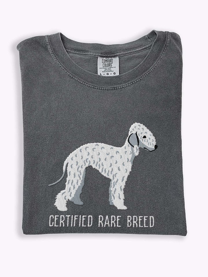Certified Rare Breed T-Shirt(Embroidered) of a Bedlington Terrier(White) product image (1)