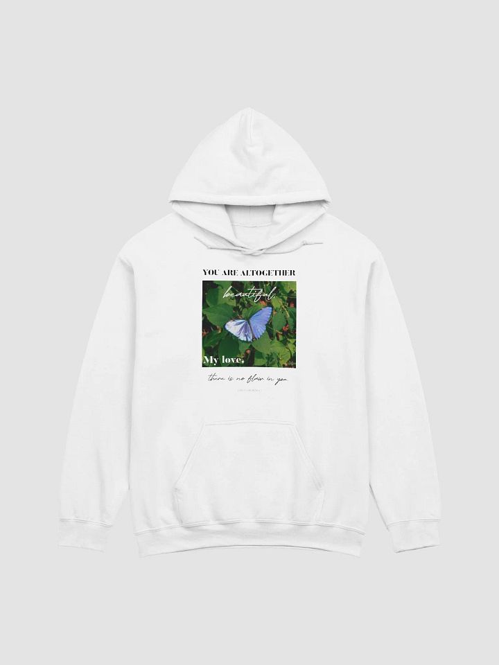 White Unisex Song of Solomon 4:7 Butterfly Hoodie product image (2)