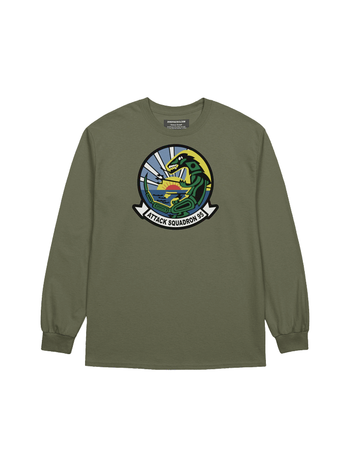"Green Lizard" Cotton Long Sleeve T-Shirt product image (1)