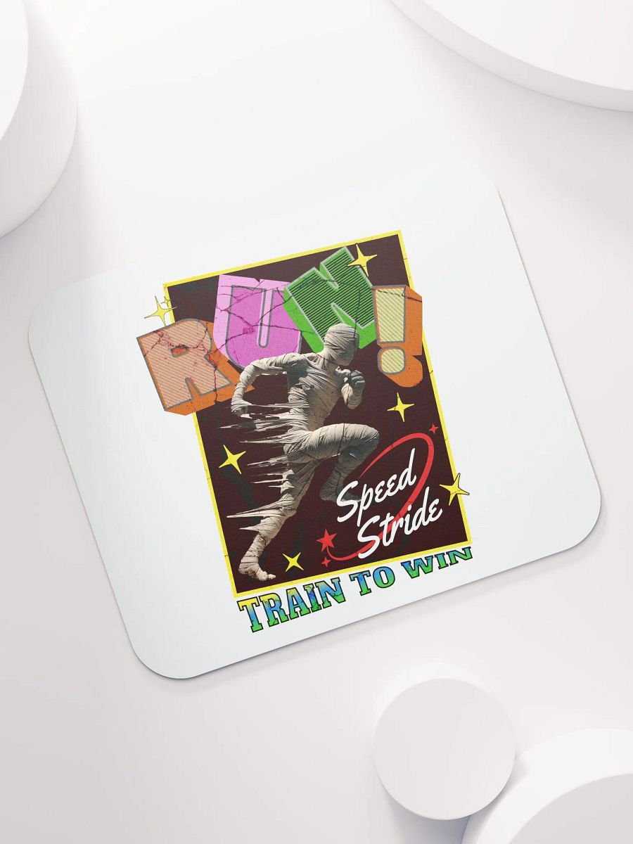 Train To Win Block Letters Run! Mummy Stride Mouse Pad product image (3)