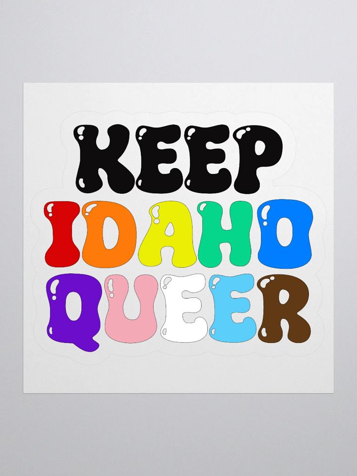 "KEEP IDAHO QUEER" slogan sticker product image (1)