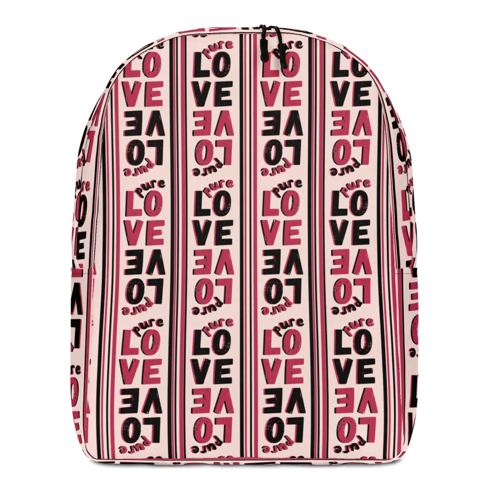 Pure LOVE dual Color Stripes on peach Background - Minimalist Backpack product image (7)