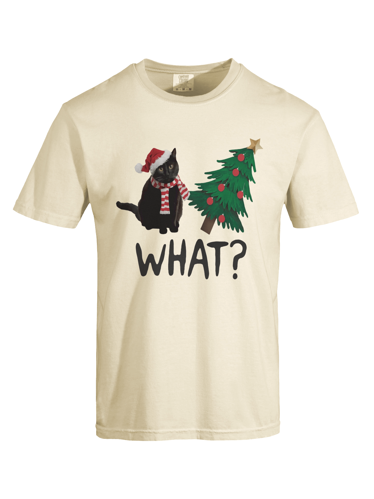 WHAT? Black Cat vs Christmas Tree | Comfort Colors® Tee product image (5)
