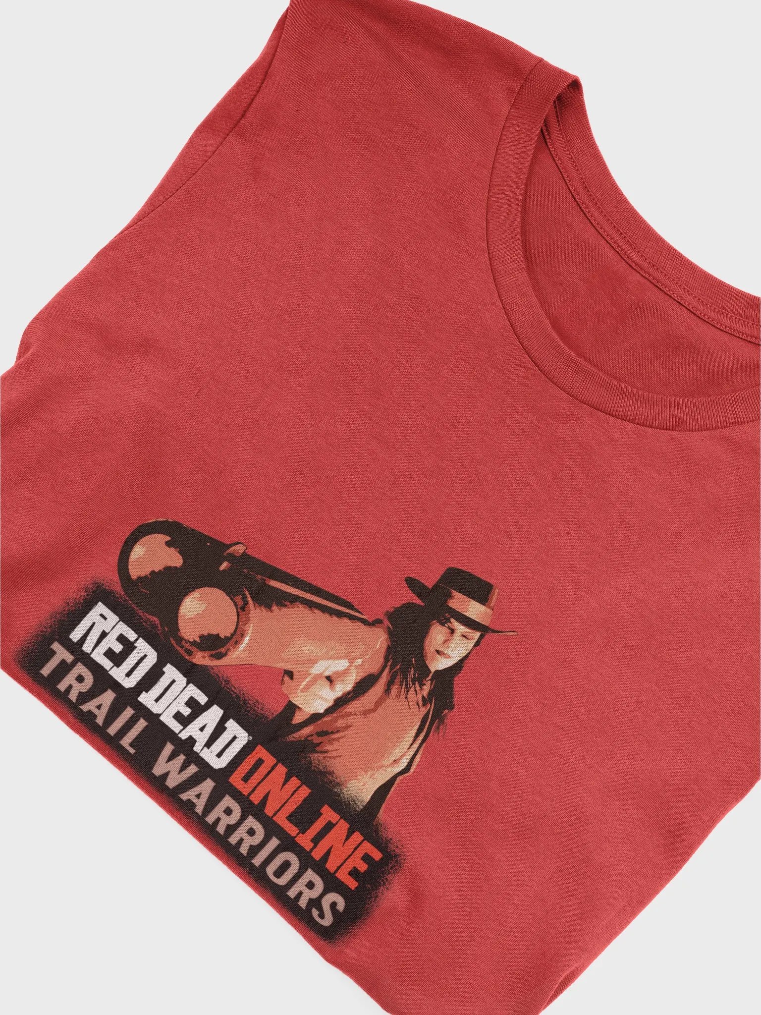 Trail Warriors Red Dead Game Cover Art Lady Gunslinger T-Shirt product image (4)