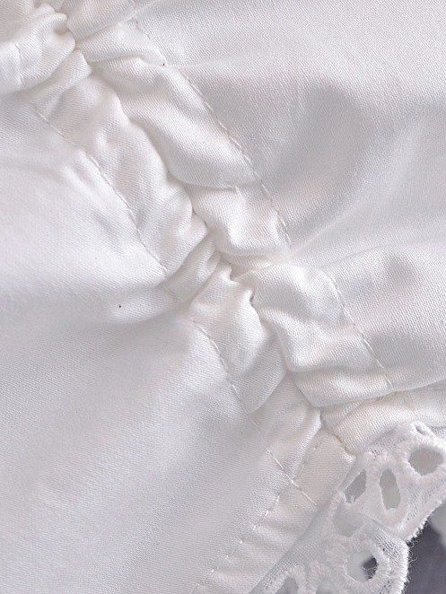 Short Short Sleeve Square Neck Drawstring Blouse product image (9)