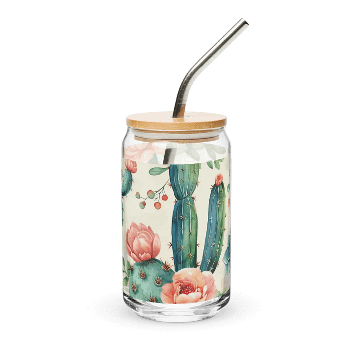 Succulent Serenity Glass Can Sipper product image (2)