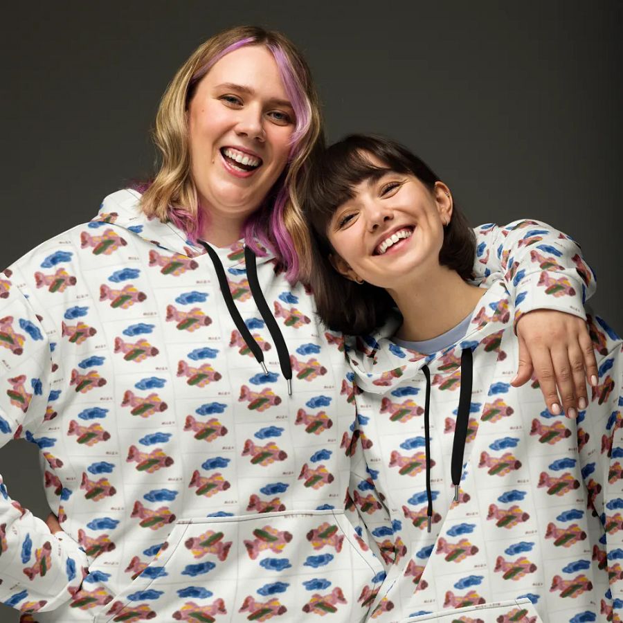 Kid Airplane (All-Over Print Recycled Unisex Hoodie) product image (10)
