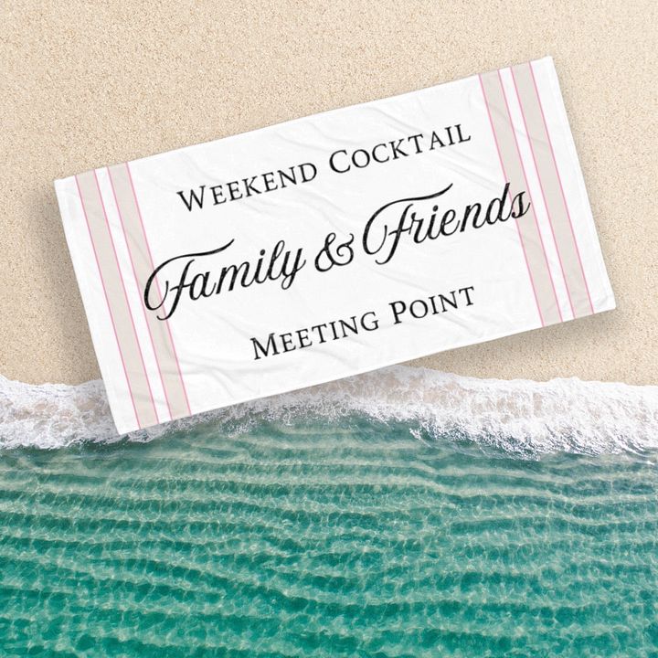WEEKEND Cocktail Meeting Point Towel - Handtuch mit Aufdruck Wochenende Lustig product image (1)