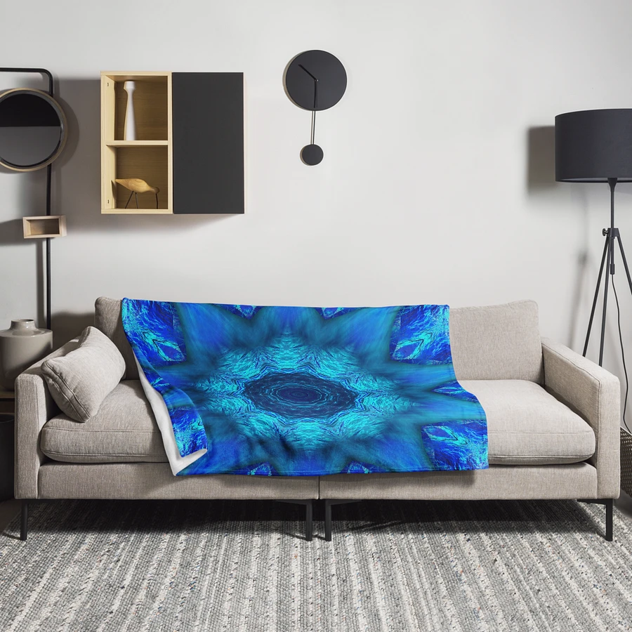 Blue Water Kaleidoscope Throw Blanket product image (25)