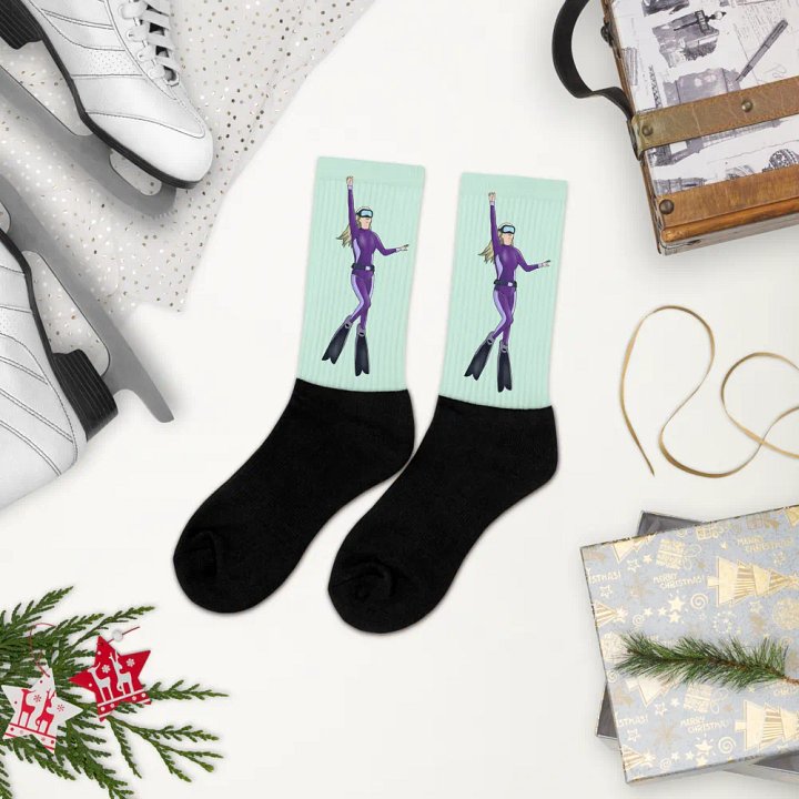 Oceanic Spirit: Free Diver Girl Socks product image (1)