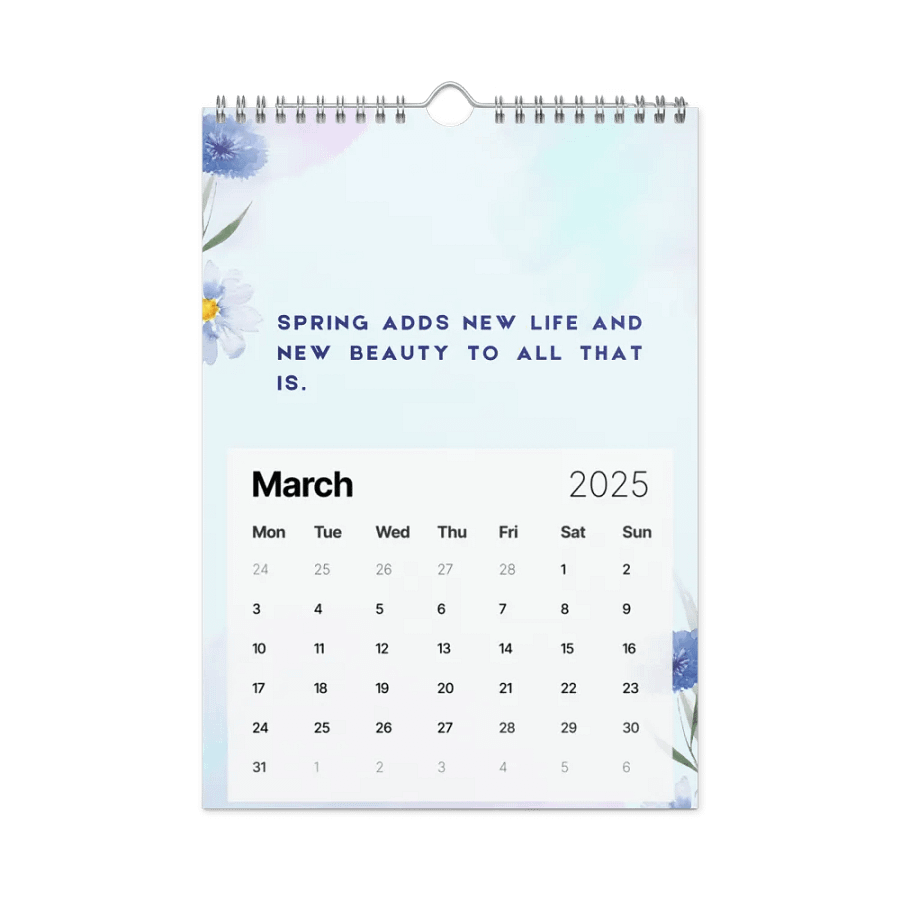 FLORAL INSPIRATIONAL QUOTES WALL CALENDAR 2025 product image (9)